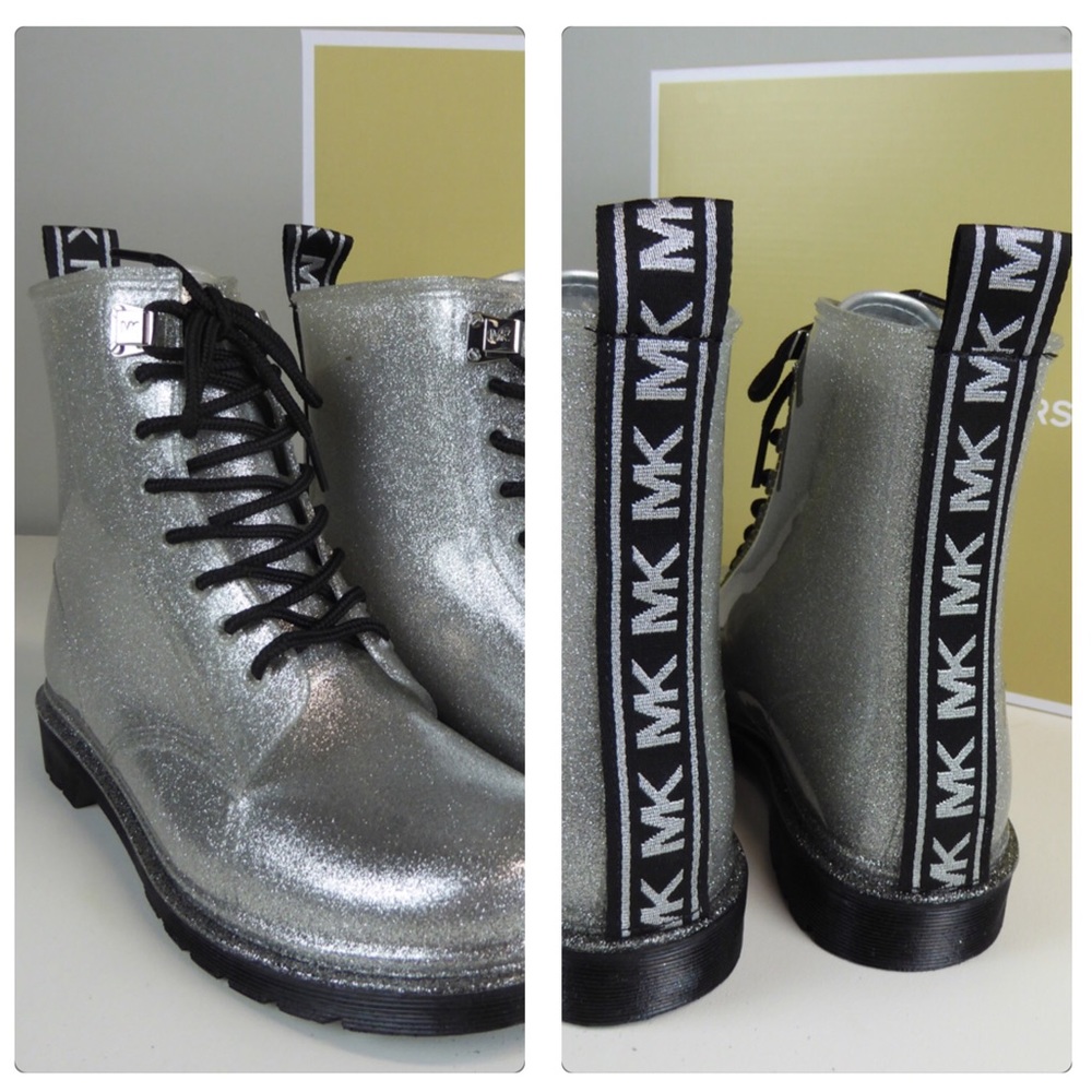 Michael Kors Tavie Glitter Rain Booties Boots NIB